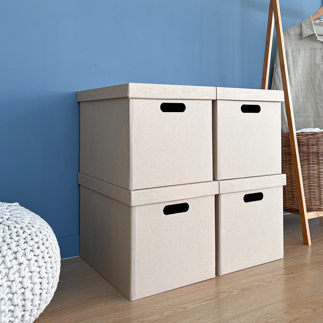 리빙해피 국내 제조 종이 트렁크, 혼합색상, 4개