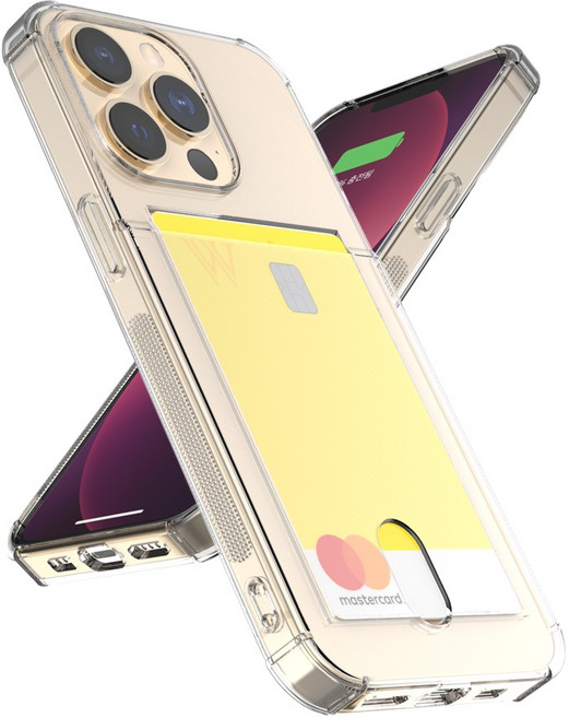 더블유케이스 프리미엄 에어범퍼 카드포켓 휴대폰 케이스 + 스크래치 방지필름