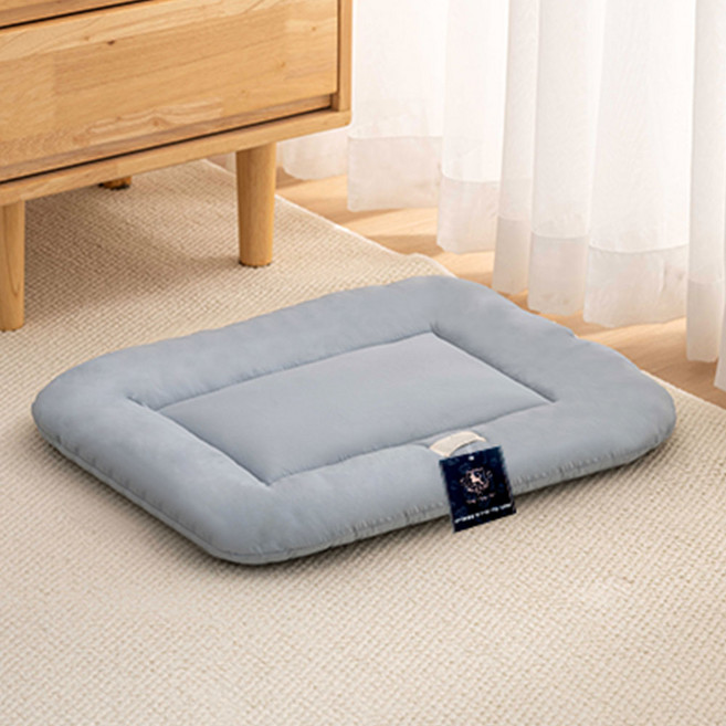 딩동펫 반려동물 말랑콩떡 무지 쿠션 방석, 블루, 1개