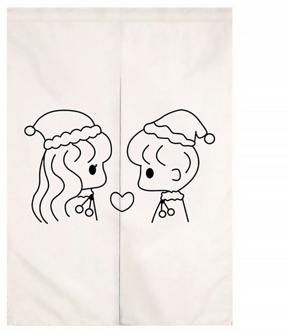 알럽홈 커플 블랙드로윙 멀티 파티션커튼