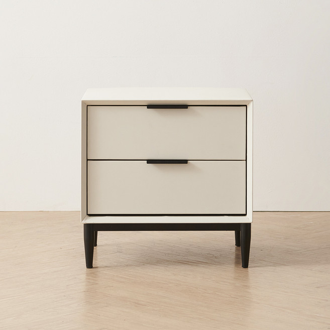 까사레브 아이브 협탁, PU가죽 아이보리, 1개