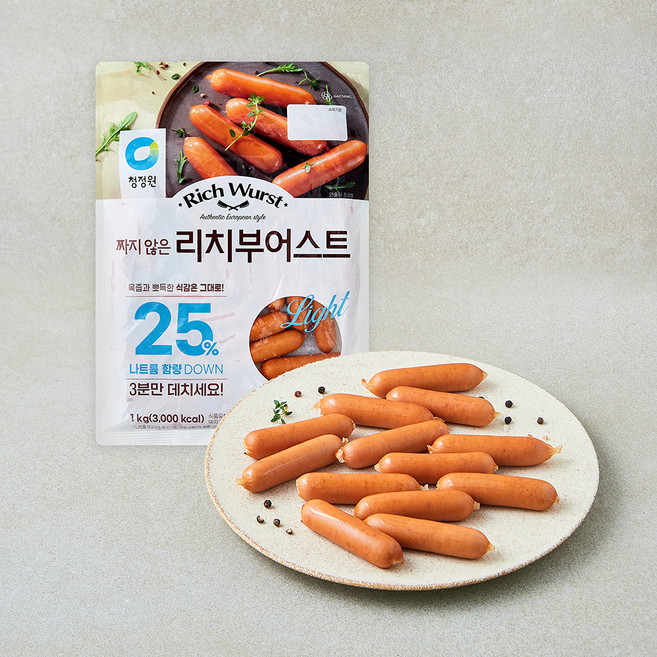 청정원 짜지 않은 리치부어스트, 1kg, 1개