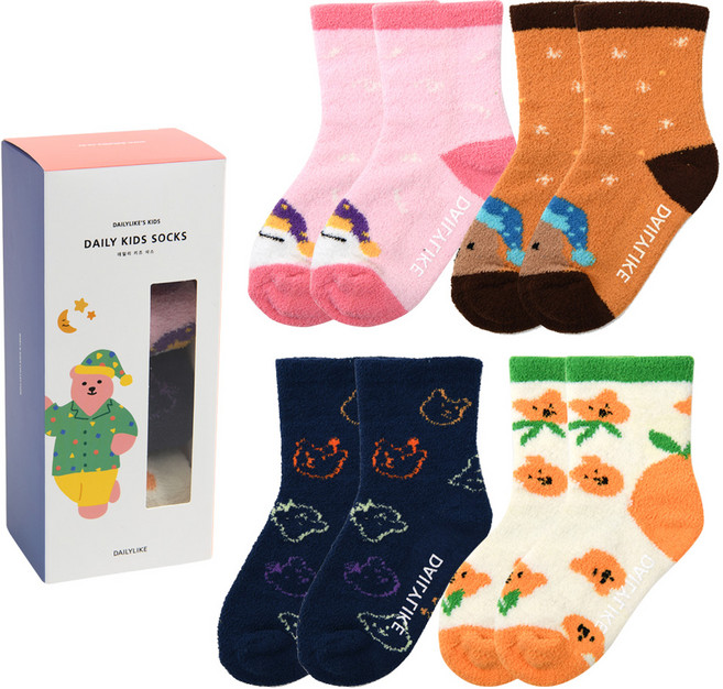 데일리라이크 아동용 데일리 무중력 수면양말 4종 세트