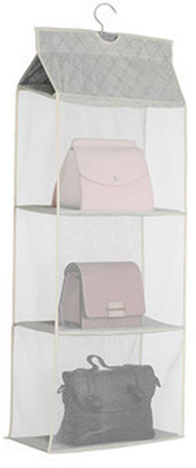 놀자리빙 가방 정리 수납 보관함 3단, 베이지, 1개