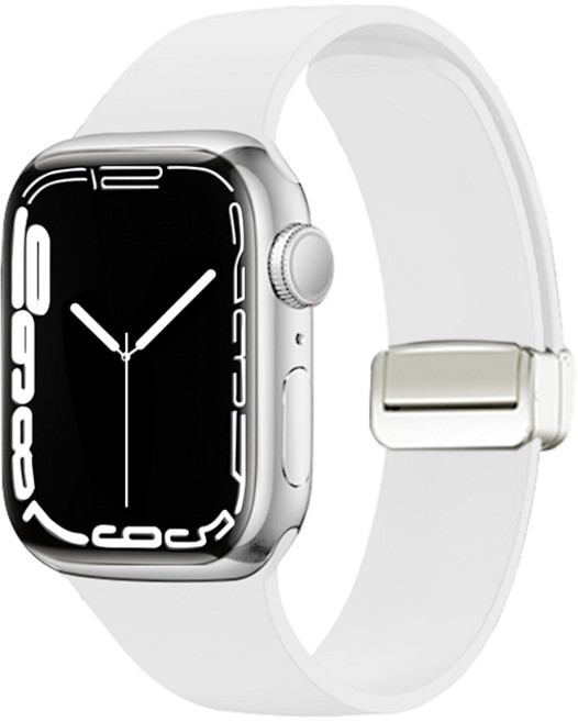 힐링쉴드 애플워치 마그네틱 버클 실리콘 스트랩 MS 시리즈 42 / 44 / 45 / 49mm MS-02, 화이트