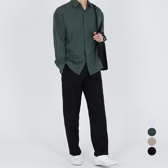 INFIOUS 男士基本款垂墜感襯衫 I263-5