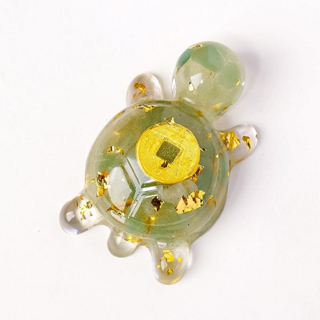 미소로운 귀여운 인테리어 금전운 거북이장식품 2p, 그린