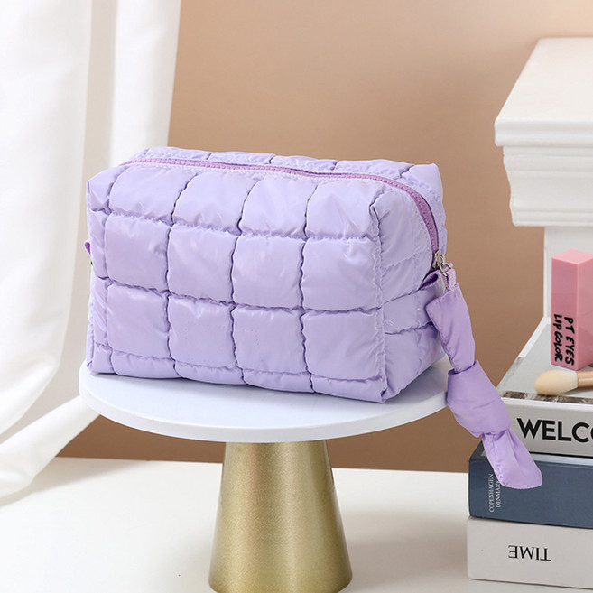 맙소샵 폼폼 누빔 휴대용 여행용 화장품 파우치 BRP1650