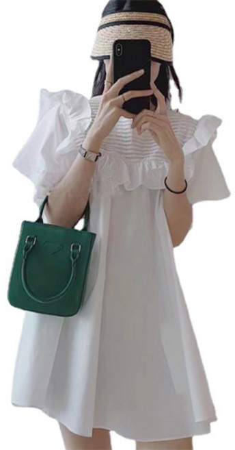 민성컴퍼니 임산부 프릴 미니 면 원피스