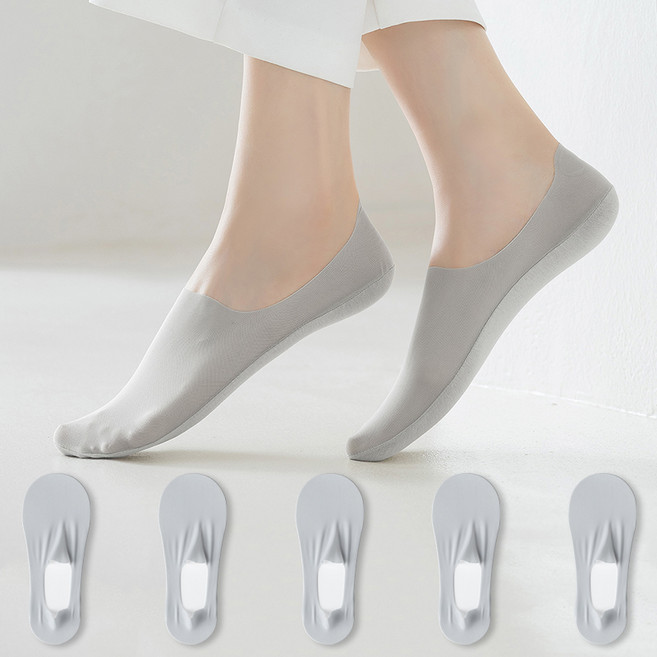 시너싹스 여성용 시스루 아이스 쿨 메쉬 발등 덧신 5p