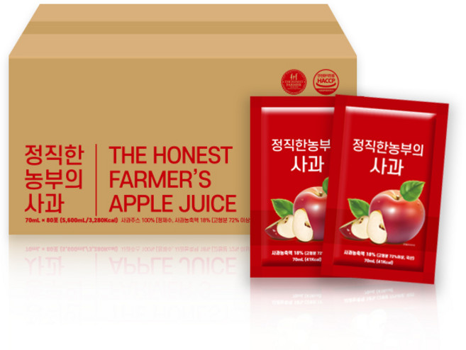 어니스트파머 실속형 정직한 농부의 사과 80p, 1개, 5600ml