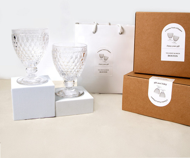 빌레로이앤보흐 보스톤 고블렛 310ml + 기프트박스 + 쇼핑백 세트, 크리스탈, 2개