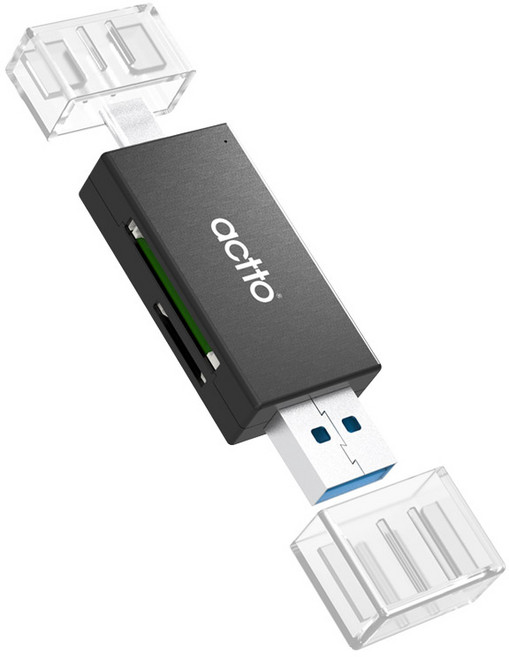 엑토 TF SD카드 USB 3.2 C타입 듀얼 OTG 멀티 카드리더기, OTG-10, 블랙, 1개