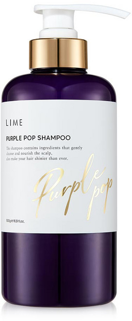 LIME 퍼플 팝 샴푸, 500ml, 1개