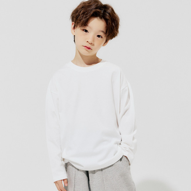 바브키즈 아동용 라벨 베이직 티셔츠