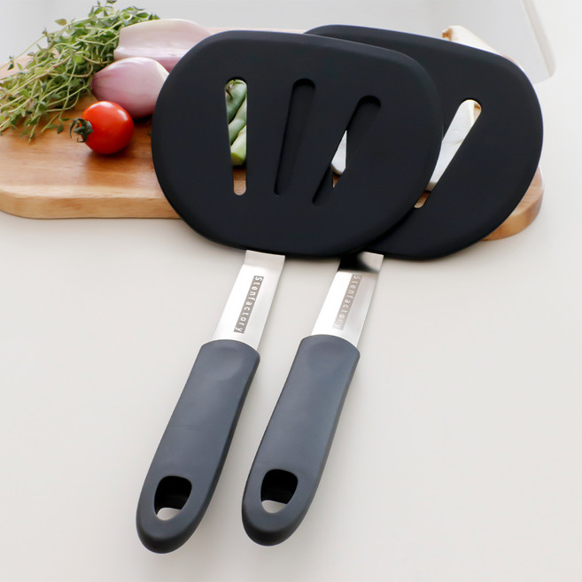 스텐팩토리 스텐304 TPE 실리콘 와이드 뒤집개, 2개