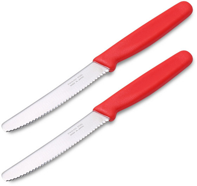 니켄 칼백화점 톱니과도, 레드, 2개