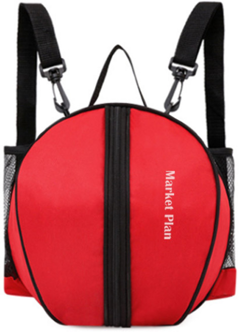 마켓플랜 원형 농구공 가방, 레드, 1개