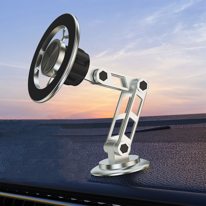 레드에셋 차량용 맥세이프 핸드폰 거치대, 실버, 1개