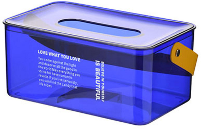 알앤유 아크릴 고급 티슈 케이스 L, 블루, 1개