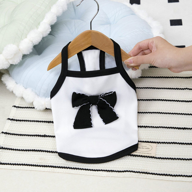 파스텔펫 반려동물 라인 리본 티셔츠, 화이트, 1개