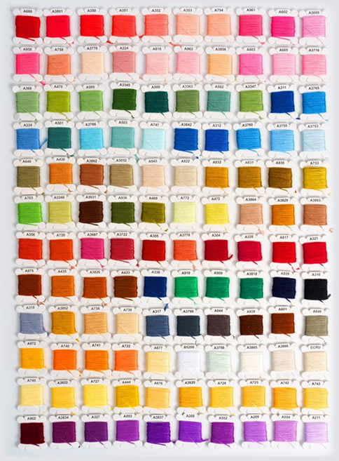 마다꾸미 십자수용 실 120색 + 케이스 기본 세트, 혼합색상, 1개