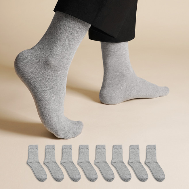 삭피엔스 남성용 올바르게 만든 무지 중목 양말 8켤레 세트