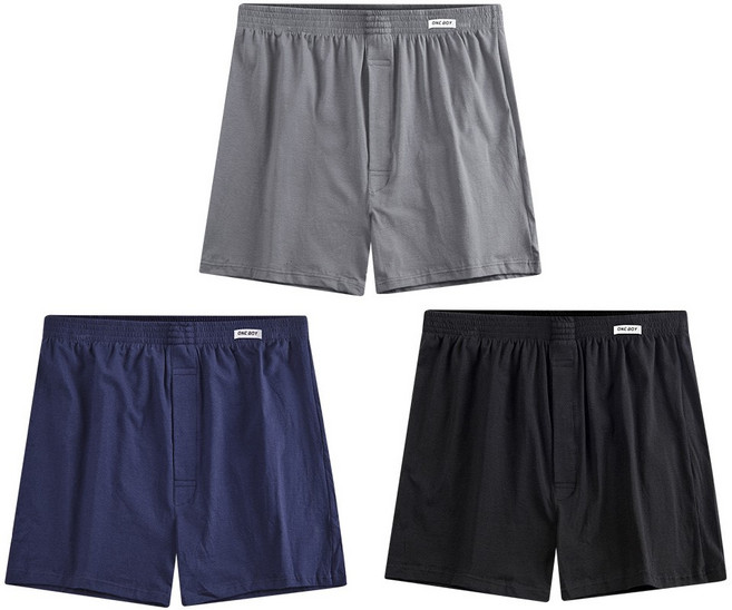 ONE BOY 冰感A級抗菌空氣感寬鬆四角內褲 3件組