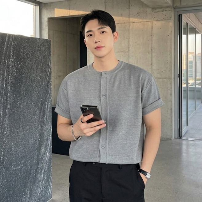 인피어스 남성용 써머 반팔 니트 I263-238