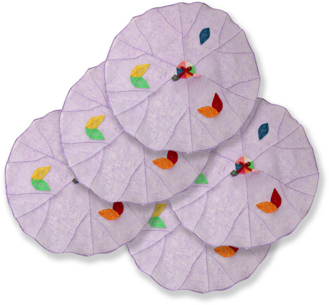 해피툴 나뭇잎 모시 조각 밥상보 퍼플, 5개