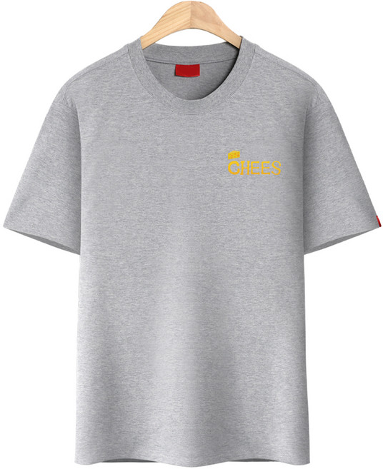 다꾸앙 남성용 통기성 크림치즈 포인트 레터링 반팔 티셔츠 E04DKA_DU3805