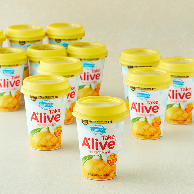 덴마크 테이크 얼라이브 망고 주스, 12개, 250ml