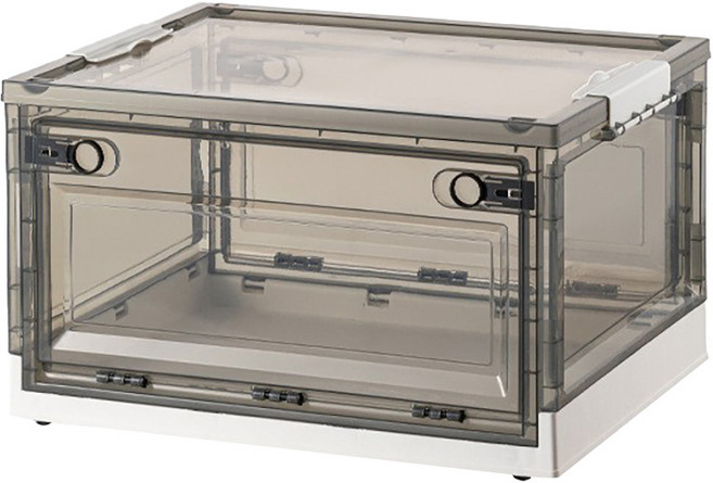 小麥購物 摺疊收納箱 帶滑輪 Y016 加大 88L, 茶色 + 象牙白, 1個