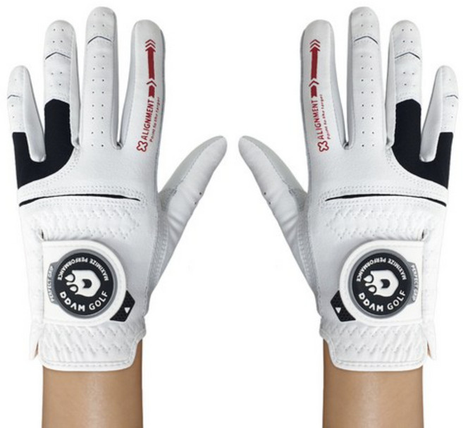 DDAM GOLF 女款高爾夫手套, 白色 + 黑色, 1雙