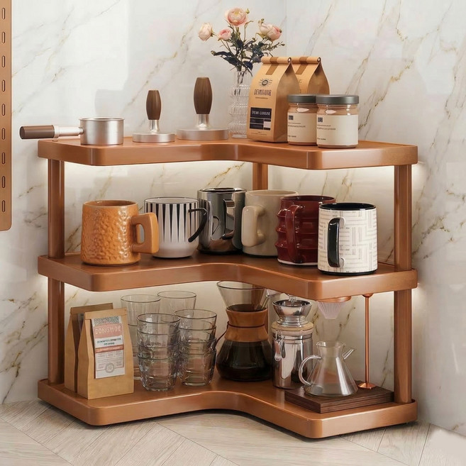 예은홈시스 3단 우드 L자 선반