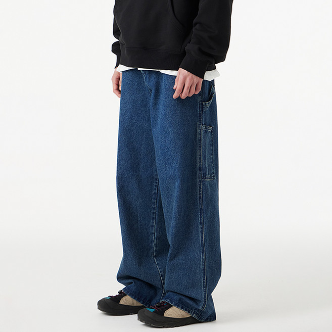 어반에이지 남녀공용 카펜터 와이드 데님 팬츠