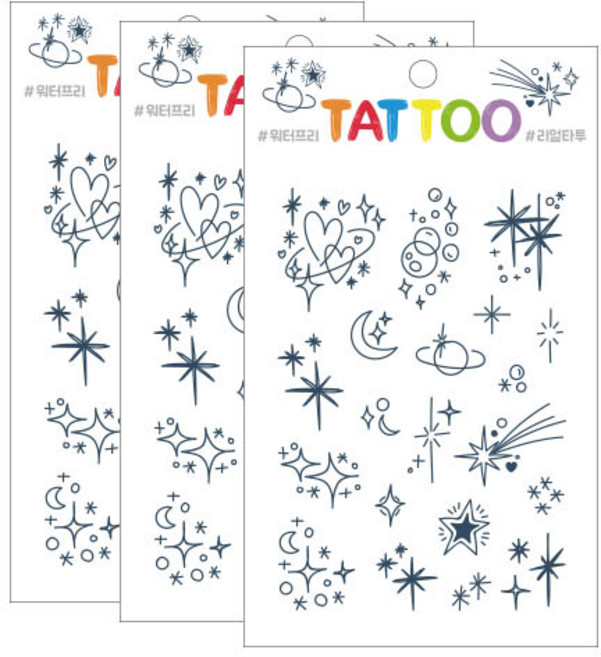 쁘띠팬시 쁘띠타투 TS009, 슈팅스타, 3개