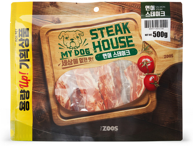 마이독스테이크하우스 강아지 스테이크타입 간식 500g, 1개, 연어