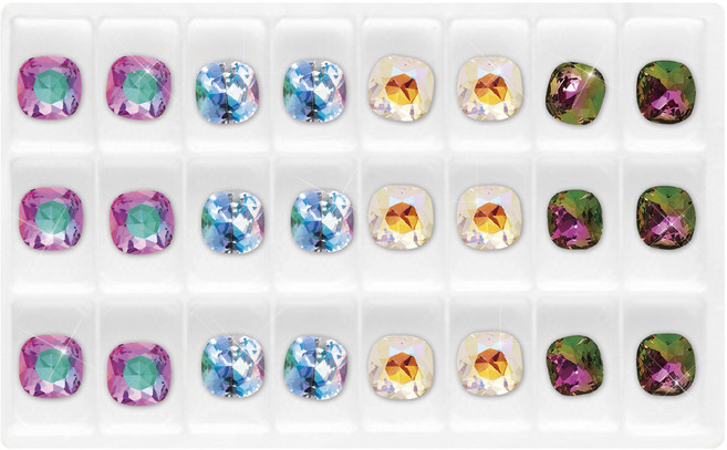 골드루쓰 크리스탈 쉬머 쿠션컷 네일 스톤 24p 세트, 혼합색상, 1개
