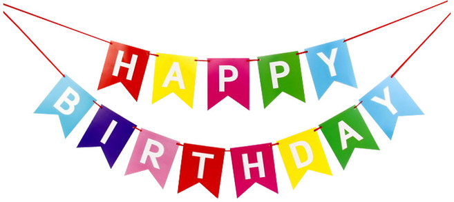 알리다 레인보우 생일 가랜드, 혼합색상, 1개