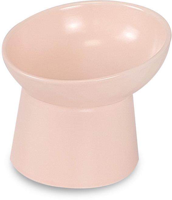 모나지오 반려동물 경사형 원형 도자기 식기, 살구, 1개