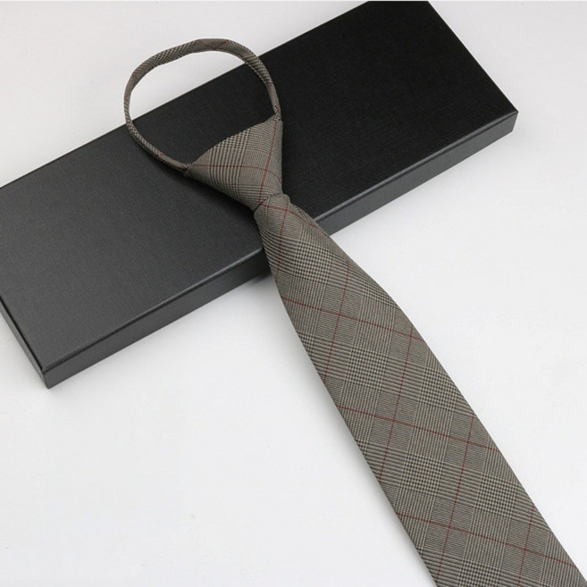 아모르담 글렌 체크 자동 넥타이 8cm