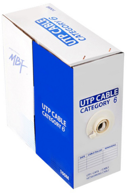 엠비에프 CAT.6 UTP 랜 케이블, 그레이, 1개, 100m