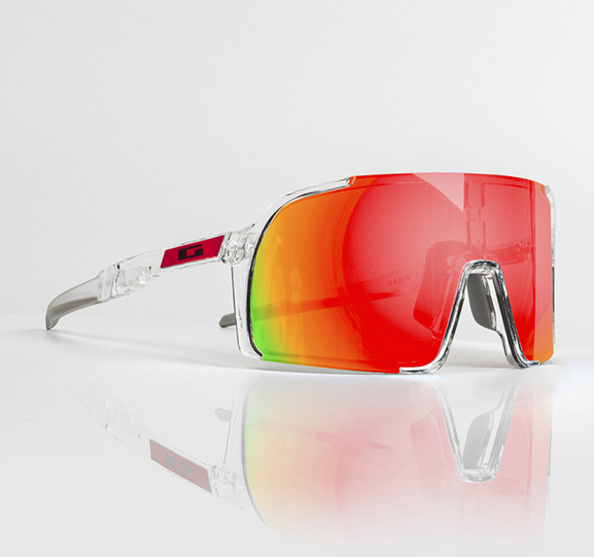 가빈 스타일호른 스포츠 고글 G103 + 도수클립 세트, C09 투명 + 레드미러, 1세트