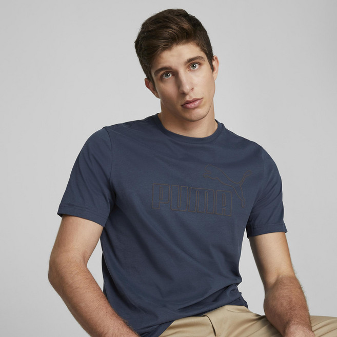 푸마 남성용 에센셜 엘리베이티드 티셔츠_ESS ELEVATED TEE_블루