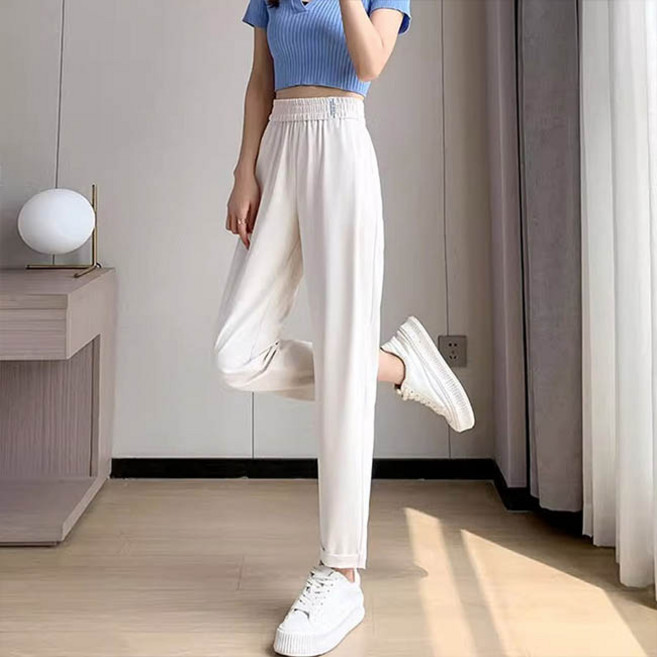 andstyle 女款涼感透氣標籤鬆緊帶涼爽半哈倫褲 262518