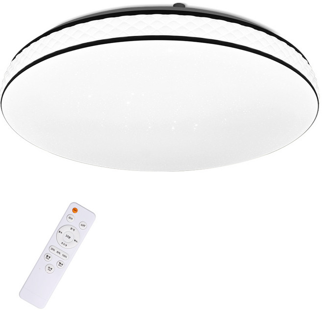 WONHA LED 夏奈爾三色圓形房間燈 混合色 75W + 遙控器, 白色