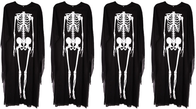 성인용 할로윈 해골망토, 혼합색상, 4PIECE