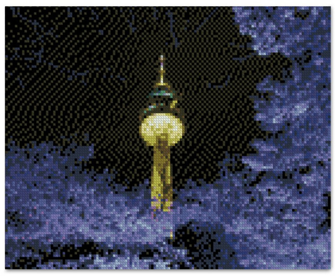아디코 LED 보석 십자수 DIY 40 x 50 cm, 남산 타워 야경(LB39), 1개