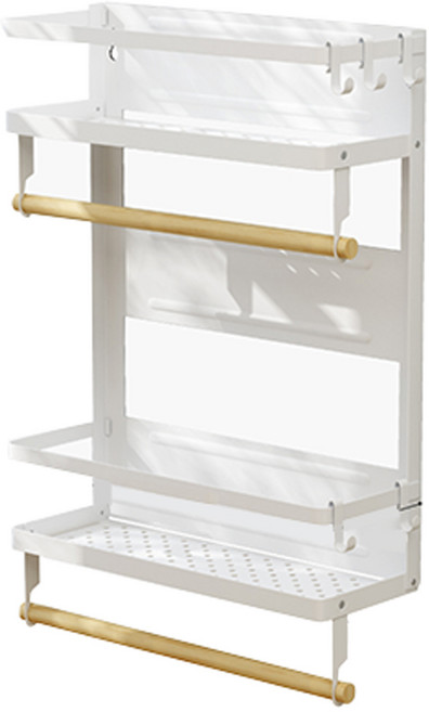 브이앤비리빙 데이앤데이 마그네틱 우드롤 2단 선반, 화이트, 1개